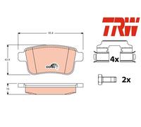 REAR BRAKE PADS SET GDB1786 TRW I