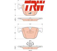 REAR BRAKE PADS SET GDB1857 TRW I