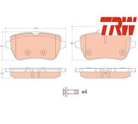 REAR BRAKE PADS SET GDB2014 TRW I