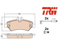 REAR BRAKE PADS SET GDB2076 TRW I