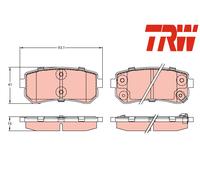 REAR BRAKE PADS SET GDB3421 TRW I
