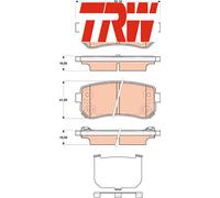 REAR BRAKE PADS SET GDB3474 TRW I