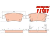 REAR BRAKE PADS SET GDB3576 TRW I