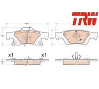 REAR BRAKE PADS SET GDB4448 TRW I