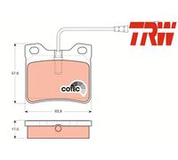 REAR BRAKE PADS SET GDB985 TRW I