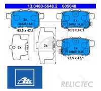 Brake pads 13.0460-5648.2 ATE for HONDA ACCORD VIII ACCORD VIII Estate