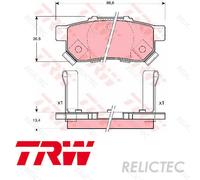 Rear Brake Pads Set Honda:CIVIC VI 6,JAZZ II 2,FIT,IV 4,III 3,CITY 43022-SO4-E03