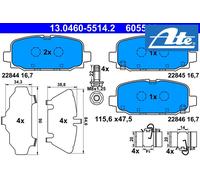 REAR BRAKE PADS SET LEFT & RIGHT SIDE 13.0460-5514.2 ATE I