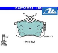 REAR BRAKE PADS SET LEFT & RIGHT SIDE 13.0470-2820.2 ATE I