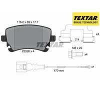 REAR BRAKE PADS SET LEFT & RIGHT SIDE 2332602 TEXTAR I