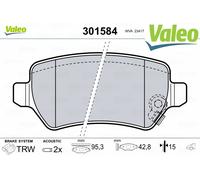 REAR BRAKE PADS SET LEFT & RIGHT SIDE 301584 VALEO I