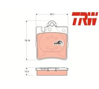 REAR BRAKE PADS SET LEFT & RIGHT SIDE GDB1334 TRW I