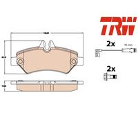 REAR BRAKE PADS SET LEFT & RIGHT SIDE GDB2076 TRW I