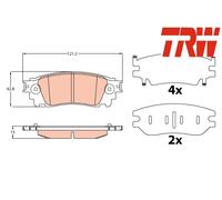 REAR BRAKE PADS SET LEFT & RIGHT SIDE GDB4459 TRW I