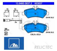 Brake pads 13.0460-3837.2 ATE for MERCEDES-BENZ SPRINTER 3,5-t Bus
