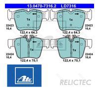 Brake Pad Set, disc brake ATE 13.0470-7316.2 for GLC (X253) 2.0 2016-2019