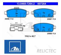 Rear Brake Pads Set Opel Vauxhall Chevrolet:ASTRA J,Mk VI 6,CRUZE,MOKKA X 542039