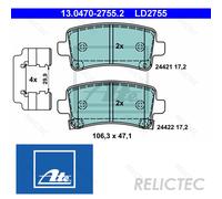ATE 13.0470-2755.2 Brake pad set