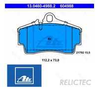 DISC BRAKE PADS SET FOR PORSCHE BOXSTER 986 M 96 20 M 96 22 M 96 21 ATE