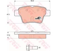 REAR BRAKE PADS SET TRW GDB1620