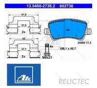 BRAKE PAD SET DISC BRAKE 13.0460-2736.2 FOR VOLVO V60/Cross/Country/Van XC70