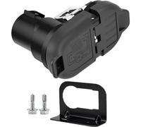 Rear Bumper 7 to 4 Pin Trailer Adapter, Trailer Tow Wiring Connector Plug Adapter, 7 Blades 4 Pin with Bracket Fits for Ford Ram Chevrolet Pickup SUV RV Camper Hitch Wiring Harness Replacement