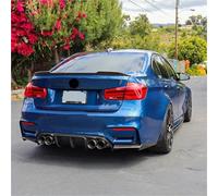Rear Bumper Diffuser For BMW 3 Series F30 Refit For M3 2011-2019 Dedicated For Style Rear Bumper Diffuser Lip Splitter Plate With LED Brake Light Body Kit(Glossy Black)