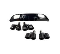 Rear Bumper Diffuser For Jaguar F PACE 2021 2022 2023+ ABS Black Car Rear Diffuser Bumper Lip Spoiler Body Kit Exhaust Cover(ABS black)