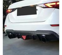 Rear Bumper Diffuser For Nissan For Sentra For Sylphy 2020 2021 2022 Rear Bumper Diffuser Lip Dual Pipe Plate Decoration With LED Light Body Kits Tuning Boot(Carbon M C)