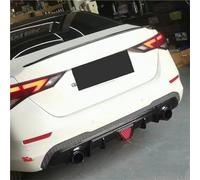Rear Bumper Diffuser For Nissan For Sentra For Sylphy 2020-2022 Rear Bumper Diffuser Lip Dual Pipe Plate LED Light Body Kits Tuning Boot Decoration(Carbon M B)