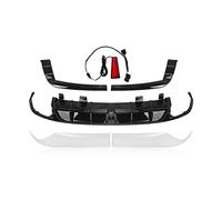 Rear Bumper Diffuser Lip Spoiler For Accord For Yofer 2018-2022 Rear Bumper Diffuser Lip & Lower Side Corner Cover Splitter Spoiler With LED Lamp(White)