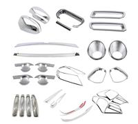 Rear bumper fog light frame Full Set Chrome Car Exterior Headlight Trim Front Rear Fog Light Cover Side Handle Side Mirror Cover/Fit For Suzuki Vitara 2015-2021 Fog lamp mounting bracket(Rear wiper)
