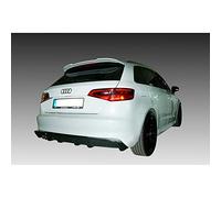 Rear bumper skirt (Diffuser) compatible with Audi A3 8V Sportback 2012- (Left exhaust recess) (ABS)