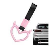 Rear Bumper Warning Ring - Heart Shaped Car Handle Strap ABS 23.3x10.3x2cm | Devil Design Pull Ring Handle for SUVs and Vehicles Easy Install Car Styling Exterior Accessory