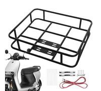 Rear Cargo Rack With Waterproof Basket - Adjustable Bike Rack For Delivery And Takeaway | Metal Frame, Foldable Design, Easy Installation, Fit, Heavy-Duty, Construction