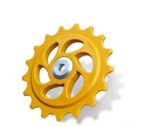 Rear Derailleur Pulley Wheel, 10T-18T Steel Bearing Guide Roller for Road/Mountain/Folding Bikes, CNC Machined, Lightweight & Smooth Rolling(Yellow 17T)