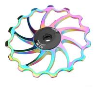 Rear Derailleur Pulley with Porcelain Bearing and CNC Machined Aluminum for 8/9/10/11 Speed Bikes (11T colorful)