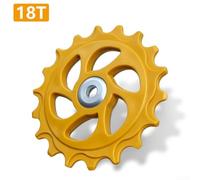 Rear Derailleur Wheel Bearing Pulley 10 18T with CNC Machined Steel Bearings for Precise Gear Shifting on Road and Mountain Bikes (Yellow 18T)