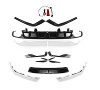 Rear Diffuser Bumper Body Kit For Accord 2021-2022 Gloss Black Front Bumper Lip+Rear Diffuser+Fog Lamp Frame Splitter Air Vent Cover Trim Bumper Guard(White)