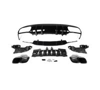 Rear Diffuser Bumper Rear Diffuser With Exhaust Tips For Benz C Class C205 A205 For Coupe 2015-2018 C63 Style Rear Bumper Diffuser Lip Bumper Guard