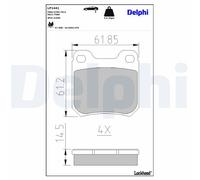 Rear Disc Brake Brake Pad Set Delphi LP1441 Fits Saab 9-3 9-5 900 Braking System
