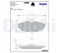 Rear Disc Brake Brake Pad Set Delphi LP1505 Fits Jaguar S-Type XJ X-Type