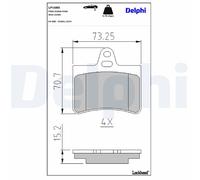 Rear Disc Brake Brake Pad Set Delphi LP1680 Fits Citroen C5 Braking System