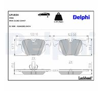 Rear Disc Brake Brake Pad Set Delphi LP1834 Fits BMW 7 Series X5 Braking System