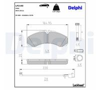 Brake pads Low-Metallic LP3190 DELPHI for IVECO DAILY V Platform/Chassis