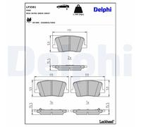 Rear Disc Brake Brake Pad Set Delphi LP3581 Fits Ssangyong Rexton Braking System