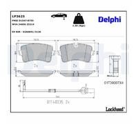 Rear Disc Brake Brake Pad Set Delphi LP3625 Fits Audi A8 Braking System