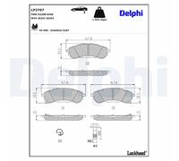 Delphi Brake Pads Set Rear LP3707 – Anti-Squeak Plate – Fits Ford Ranger