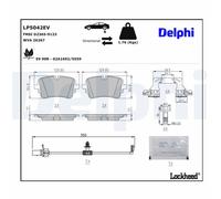 Rear Disc Brake Brake Pad Set Delphi LP5042EV Fits Audi e-Tron Q8 E-Tron
