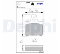 DELPHI LP655 Brake pad set